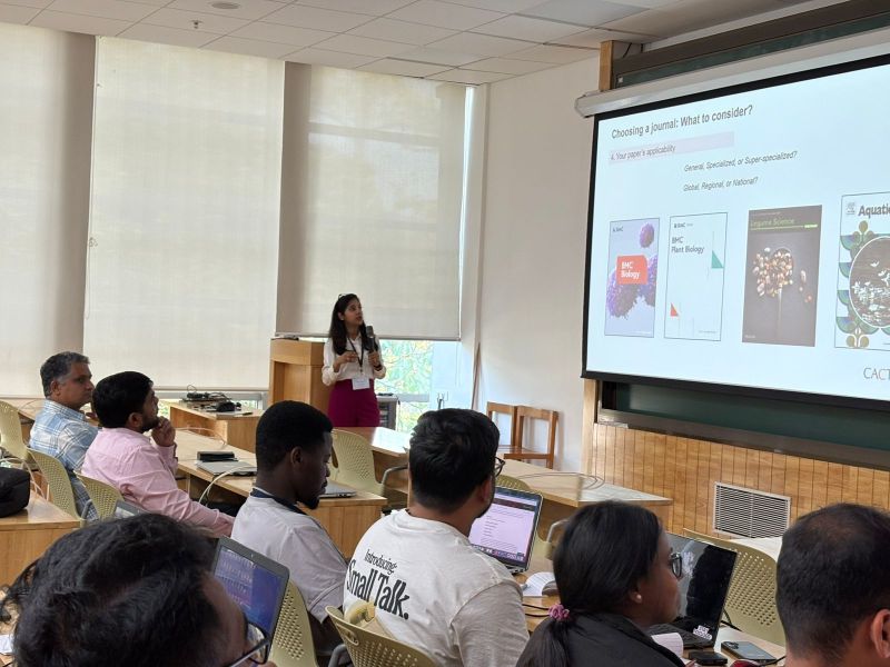 Researchers attending an academic writing workshop